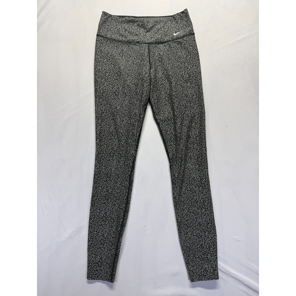 Nike Dri Fit Power Legend Leggings Womens Small Gray Black Animal Print Athletic